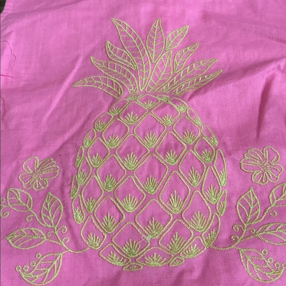 Girls Cynthia Rowley 2 piece set Embroidered Pineapple 7-8 yrs Pink Summer NEW